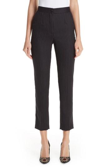 Women's Dolce & Gabbana Pinstripe Stretch Wool Pants Us / 40 It - Black
