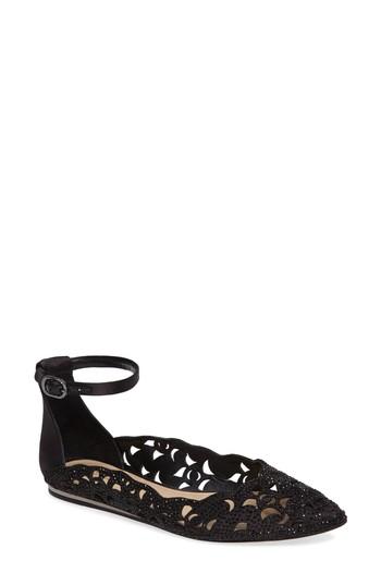 Women's Imagine By Vince Camuto Garyn Ankle Strap Flat .5 M - Black