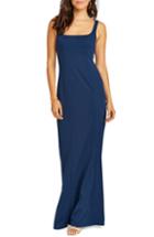 Women's Show Me Your Mumu Belinda Square Neck Stretch Crepe Gown, Size - Blue