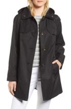 Women's London Fog Removable Hood Rain Coat