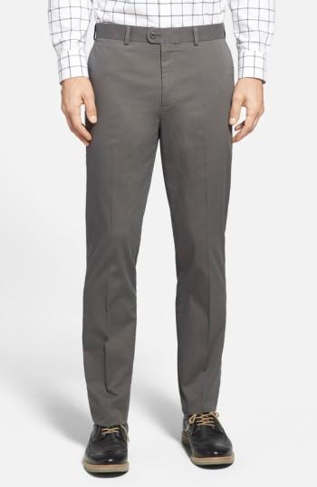 Men's Bensol Washed Trim Fit Stretch Cotton Trousers X 30 - Blue