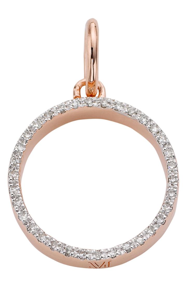 Women's Monica Vinader Naida Open Circle Diamond Pendant Charm