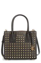 Michael Michael Kors Medium Mercer Studded Leather Tote - Black