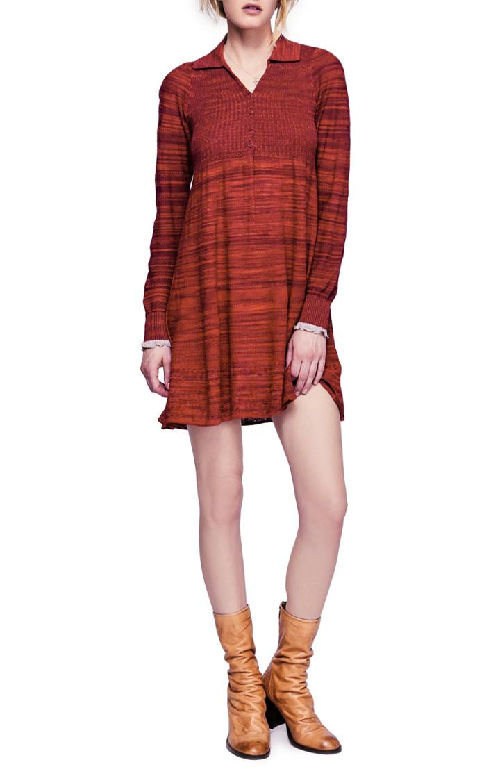 Women's Free People Rain Or Shine Space Dyed Dress - Red