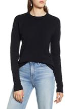 Women's Halogen Crewneck Wool Blend Sweater - Black