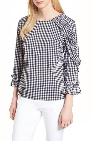 Women's Halogen Ruffle Detail Poplin Shirt