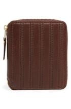 Men's Comme Des Garcons 'embossed Stitch' French Wallet - Brown