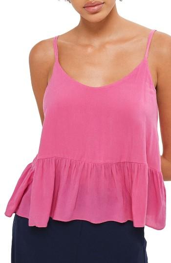 Women's Topshop Peplum Camisole Us (fits Like 6-8) - Pink