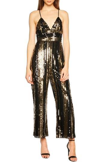 Women's Bardot Goldie Sequin Stripe Jumpsuit