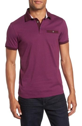 Men's Ted Baker London Dukwrth Print Polo (m) - Purple