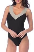 Women's La Blanca Bondage Cross Back Mio Convertible One-piece Swimsuit - Black