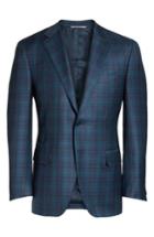 Men's Canali Classic Fit Plaid Wool Sport Coat Us / 50 Eur - Green