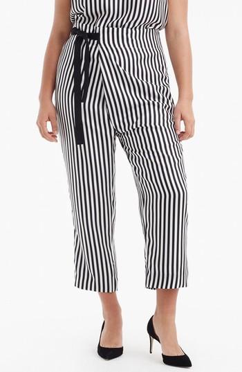 Women's J.crew Crossover Silk Twill Pants - Black
