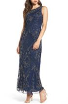 Women's Pisarro Nights Embroidered Mesh Gown - Blue