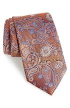 Men's Nordstrom Men's Shop Huntsman Paisley Silk Tie, Size - Orange