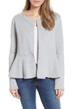 Petite Women's Caslon Knit Peplum Jacket, Size P - Grey