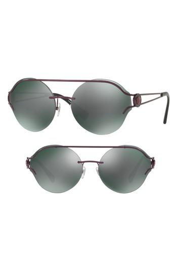 Women's Versace Rock Icons Medusa 61mm Metal Sunglasses - Violet Mirror