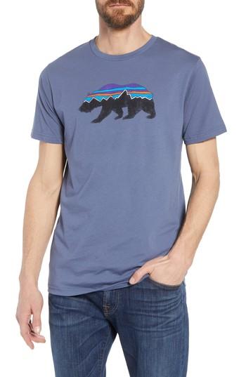 Men's Patagonia Fitz Roy Bear Crewneck T-shirt - Blue