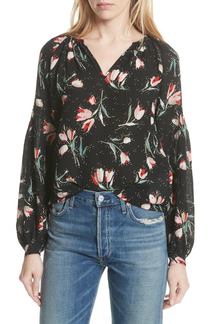 Women's Chaus Bell Sleeve Zipper Top