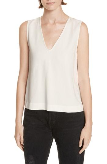 Women's Jenni Kayne Crepe V-neck Tank - Ivory