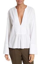 Women's Theory Matara E Embroidered Cotton Top