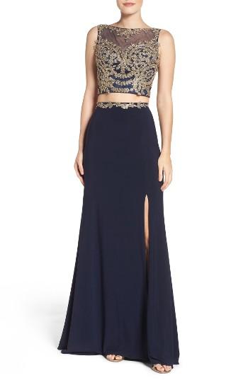 Women's Xscape Two-piece Gown - Blue