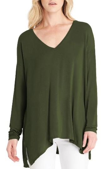 Women's Michael Stars V-neck Tee, Size - Green