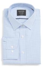 Men's Nordstrom Men's Shop Tech-smart Traditional Fit Check Stretch Dress Shirt - 34/35 - Blue