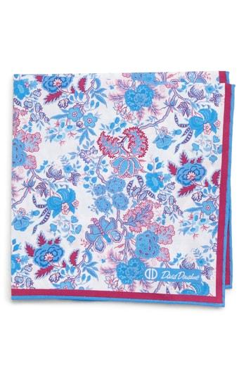 Men's David Donahue Floral Cotton Pocket Square