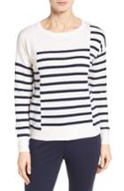 Women's Nordstrom Collection Placed Stripe Cashmere Pullover