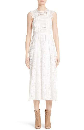 Women's Burberry Annabella Mixed Lace Dress