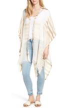 Women's Echo Bay Stripe Yarn Dyed Ruana, Size - White