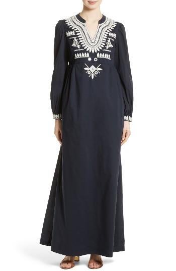 Women's Tory Burch Keegan Embroidered Maxi Dress