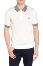Men's Fred Perry Stripe Trim Polo - White