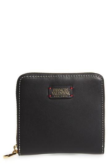 Women's Frances Valentine Small Roosevelt Calfskin Leather Wallet - Black