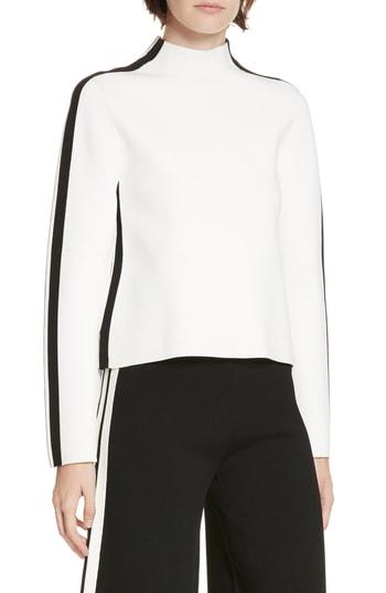 Women's Veronica Beard Retha Side Stripe Sweater - White