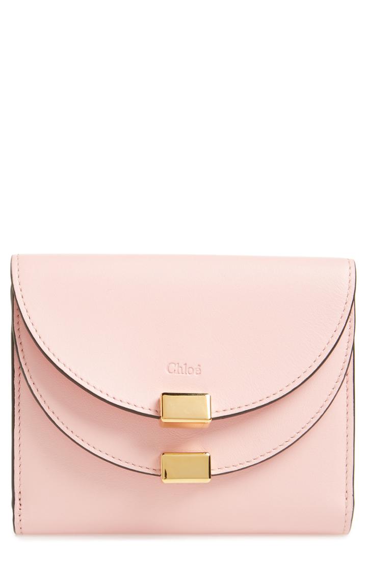 Women's Chloe Georgia Square Leather Wallet - Pink