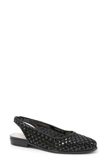 Women's Trotters Lucy Slingback Flat M - Black