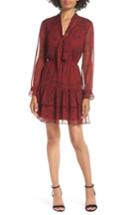 Women's Bb Dakota Wine Down Print Chiffon Dress - Red
