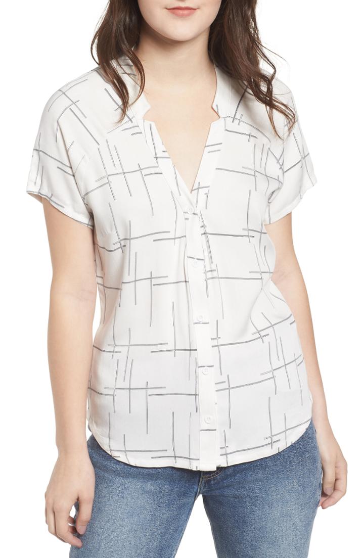 Women's Rvca Quota Blouse - White