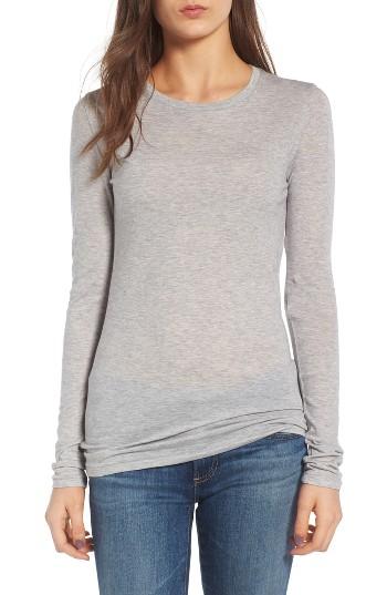 Women's Ag The Logan Cotton & Cashmere Tee - Grey