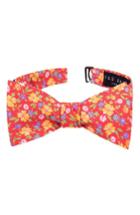 Men's Ted Baker London Floral Cotton Bow Tie, Size - Red