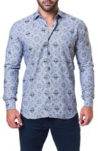 Men's Maceoo Fibonacci Rocker Trim Fit Print Sport Shirt (m) - Grey