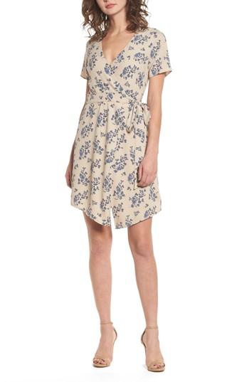 Women's Dee Elly Floral Print Wrap Dress - Beige