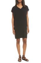 Women's Eileen Fisher Silk Shift Dress, Size - Black