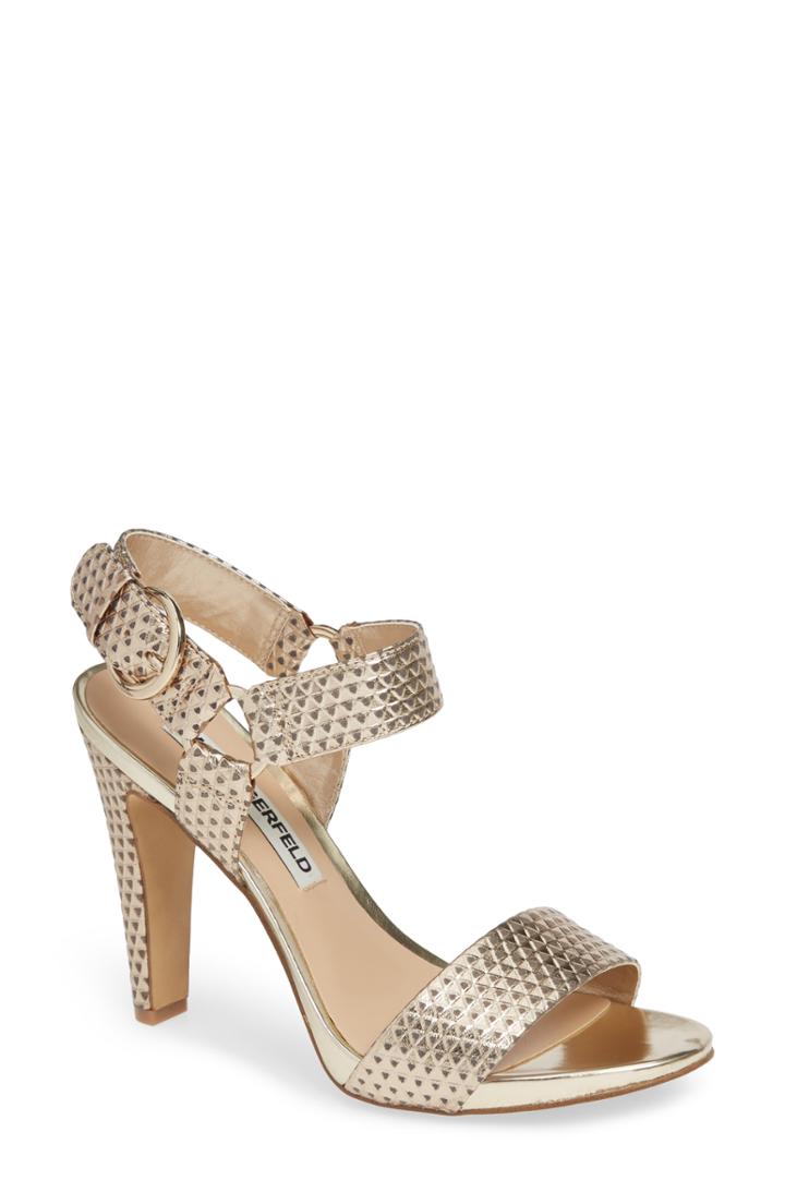 Women's Karl Lagerfeld Paris Cieone Sandal M - Metallic