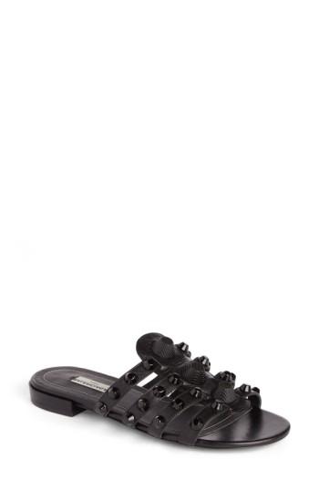 Women's Balenciaga Studded Slip-on Sandal Us / 38eu - Black