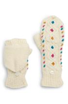 Women's Nirvanna Designs Lucy In The Sky Flip Top Mittens, Size - White