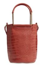 T-shirt & Jeans Croc Embossed Faux Leather Tote - Orange