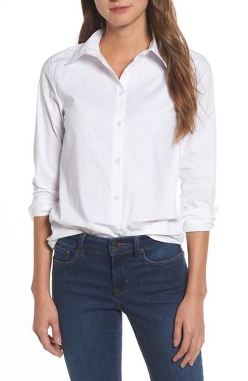 Women's Caslon Button Front Shirt, Size - White